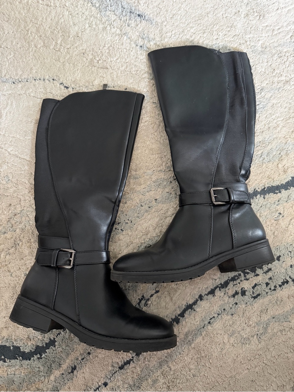 Amazon Black Over-the-Knee Buckle Riding Boots